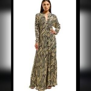 Thomas Wylde Silk  Zebra-Style Maxi Dress/Kimono Size Small